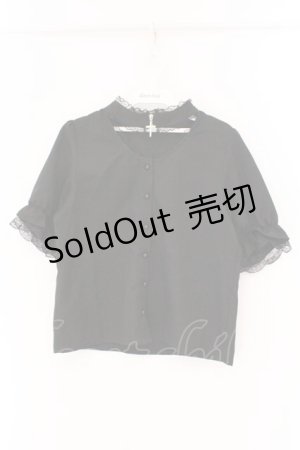 画像: MA*RS / クロスZIP半袖ブラウス  クロ O-26-03-19-071-EL-BL-IG-OS