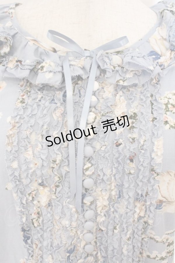 画像2: PINK HOUSE / SWAN LAKEプリントミディワンピース  フォグブルー O-26-03-19-009-LO-OP-OW-OS (2)