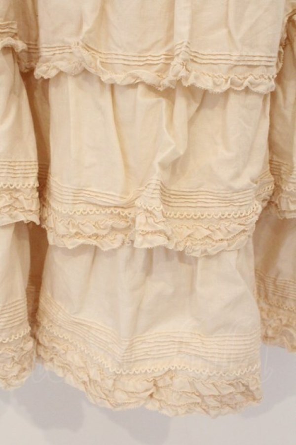 画像3: PINK HOUSE / 裾フリル使いローンスカート  キナリ O-26-03-19-082-LO-SK-OW-OS (3)