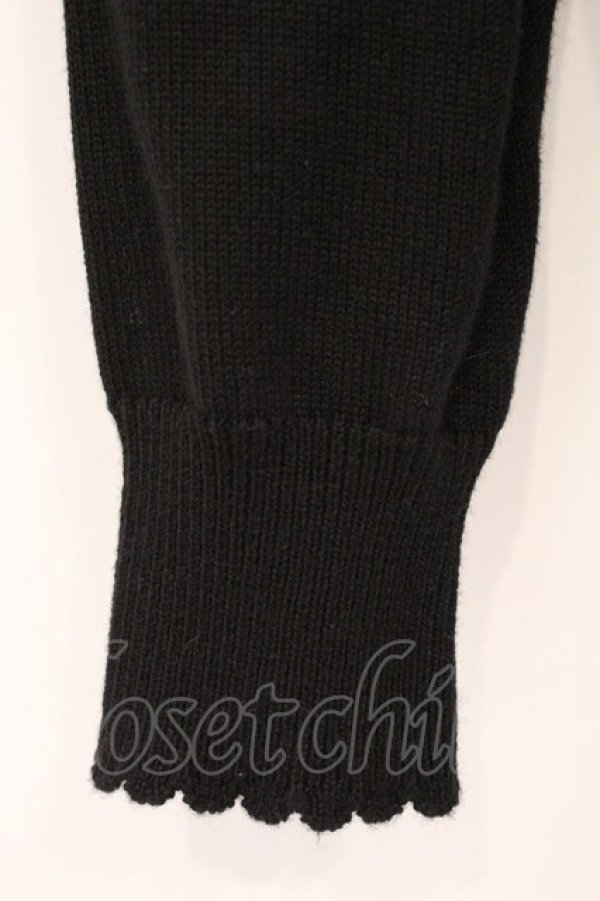 画像3: PINK HOUSE / ハート透かし柄ニットカーディガン  クロ O-26-03-19-088-LO-TO-OW-OS (3)