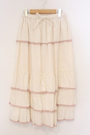 画像: alcali / コットンローンレースAラインギャザーフリルスカート  キナリ O-26-03-19-089-LO-SK-OW-OS