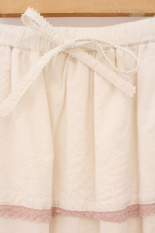 画像2: alcali / コットンローンレースAラインギャザーフリルスカート  キナリ O-26-03-19-089-LO-SK-OW-OS (2)