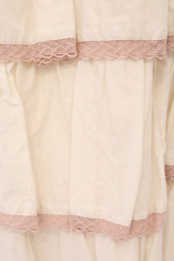 画像3: alcali / コットンローンレースAラインギャザーフリルスカート  キナリ O-26-03-19-089-LO-SK-OW-OS (3)