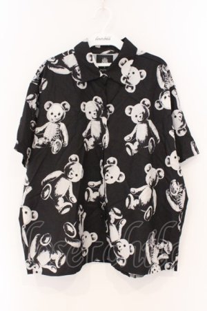 画像: Drug Honey / スケルトンテディ半袖シャツ  ブラック O-26-03-19-011-PU-BL-IG-OS