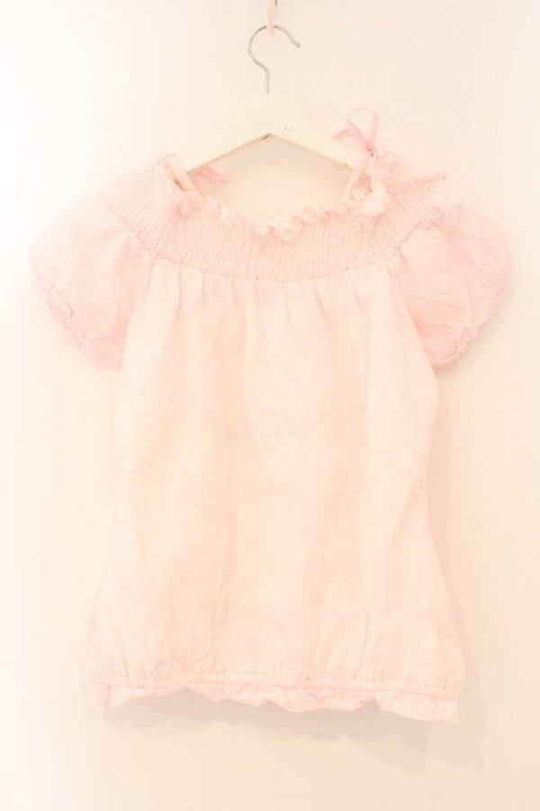 画像4: TRALALA / カットワークオフショルブラウス  ピンク O-26-03-19-013-LO-BL-OW-OS (4)