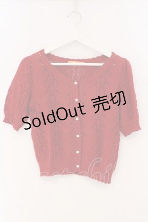 画像: Fi.n.t / 透かしニット半袖カーディガン F アカ O-26-03-19-014-CA-TO-OW-OS