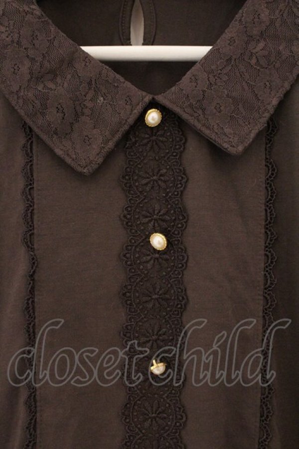 画像2: axes femme / レース使いブラウス風プルオーバー M ブラウン O-26-03-19-019-AX-TO-OW-OS (2)