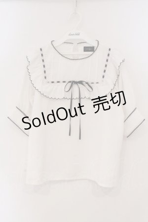 画像: evelyn / はしごレースプルブラウス  シロ×クロ O-26-03-19-020-LO-BL-OW-OS