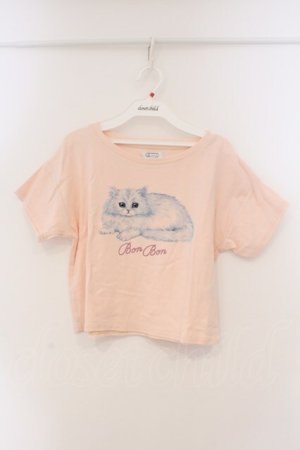 画像: E hyphen world gallery / ねこptTシャツ F ピンク O-26-03-19-024-LO-TO-OW-OS