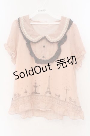 画像: axes femme / メルヘン柄ブラウス風プルオーバー M ピンク O-26-03-19-025-AX-TO-OW-OS