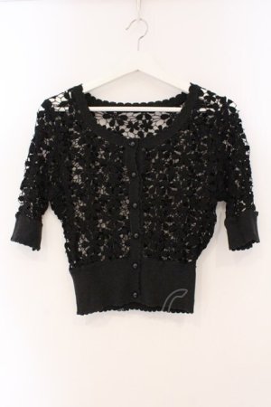 画像: F i.n.t / フラワーレースカーディガン F クロ O-26-03-19-027-0-TO-OW-OS