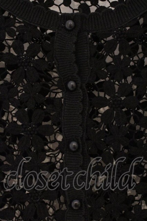 画像2: F i.n.t / フラワーレースカーディガン F クロ O-26-03-19-027-0-TO-OW-OS (2)