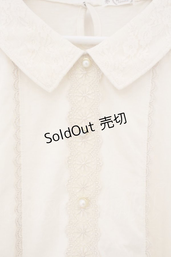 画像2: axes femme / レース使いブラウス風プルオーバー M キナリ O-26-03-19-028-AX-TO-OW-OS (2)