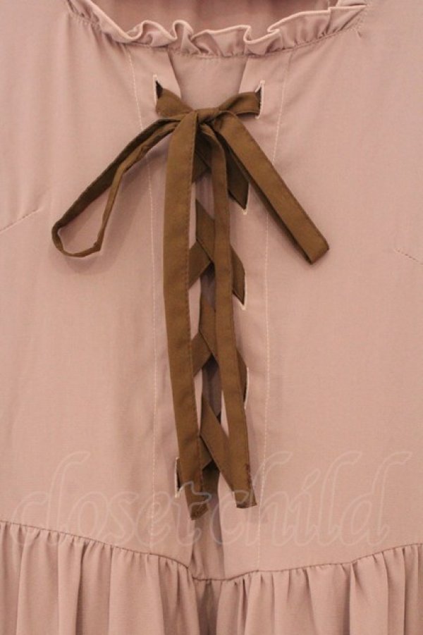 画像2: m petit by misako / AMレースアップワンピース L ピンク O-26-03-19-030-LO-OP-OW-OS (2)