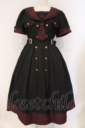 画像: Amavel / Guardianセーラーミリタリーミドル丈ワンピース  クロ×ワイン O-26-03-21-031-CA-OP-IG-OS