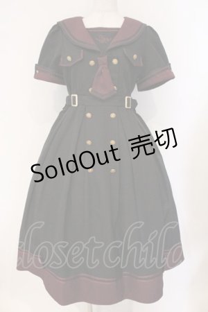 画像: Amavel / Guardianセーラーミリタリーミドル丈ワンピース  クロ×ワイン O-26-03-21-031-CA-OP-IG-OS