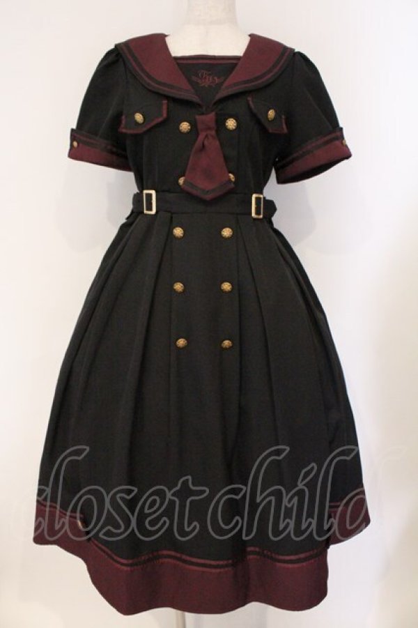 画像1: Amavel / Guardianセーラーミリタリーミドル丈ワンピース  クロ×ワイン O-26-03-21-031-CA-OP-IG-OS (1)