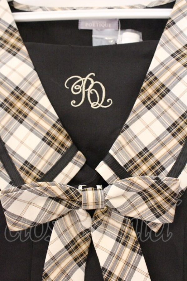 画像2: axes femme POETIQUE / ダブルボタンセーラーブラウス  クロ O-26-03-21-032-AX-BL-IG-OS (2)