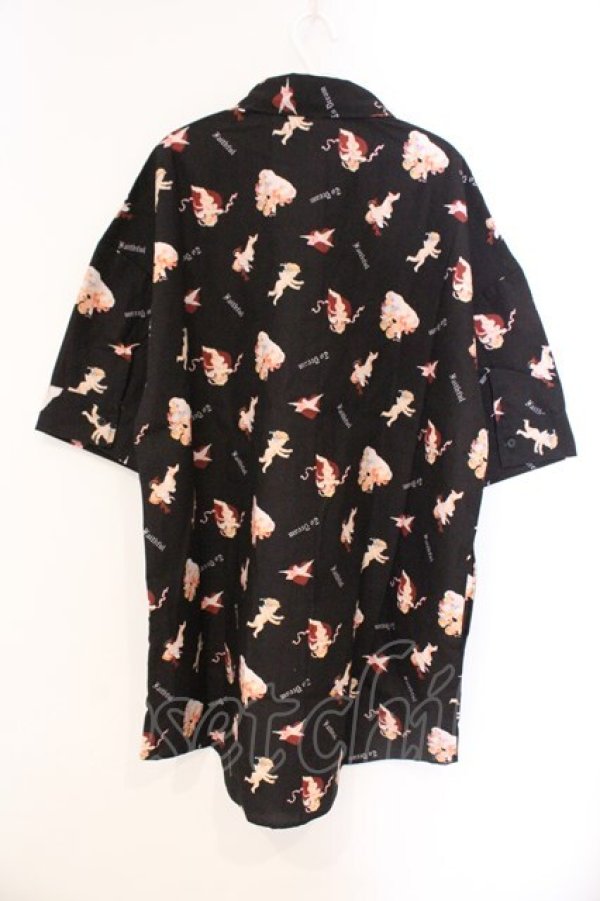 画像3: Jamie エーエヌケー / エンジェルプリントBIGシャツ M クロ O-26-03-21-034-LO-BL-OW-OS (3)