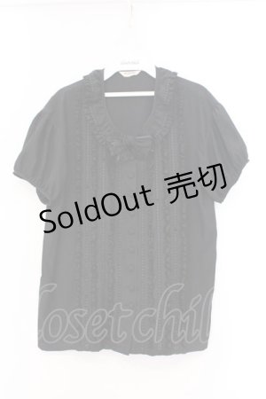 画像: INGEBORG / レース通しパフブラウス  クロ O-26-03-21-004-LO-BL-IG-OS