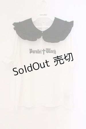 画像: Jamie エーエヌケー / ゴシックロゴブラウス M シロ×クロ O-26-03-21-036-LO-BL-OW-OS