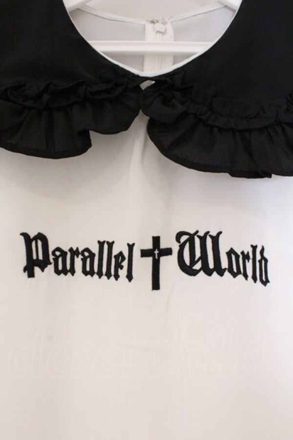 画像2: Jamie エーエヌケー / ゴシックロゴブラウス M シロ×クロ O-26-03-21-036-LO-BL-OW-OS (2)