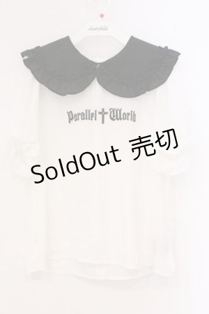 画像: Jamie エーエヌケー / ゴシックロゴブラウス M シロ×クロ O-26-03-21-037-LO-BL-OW-OS