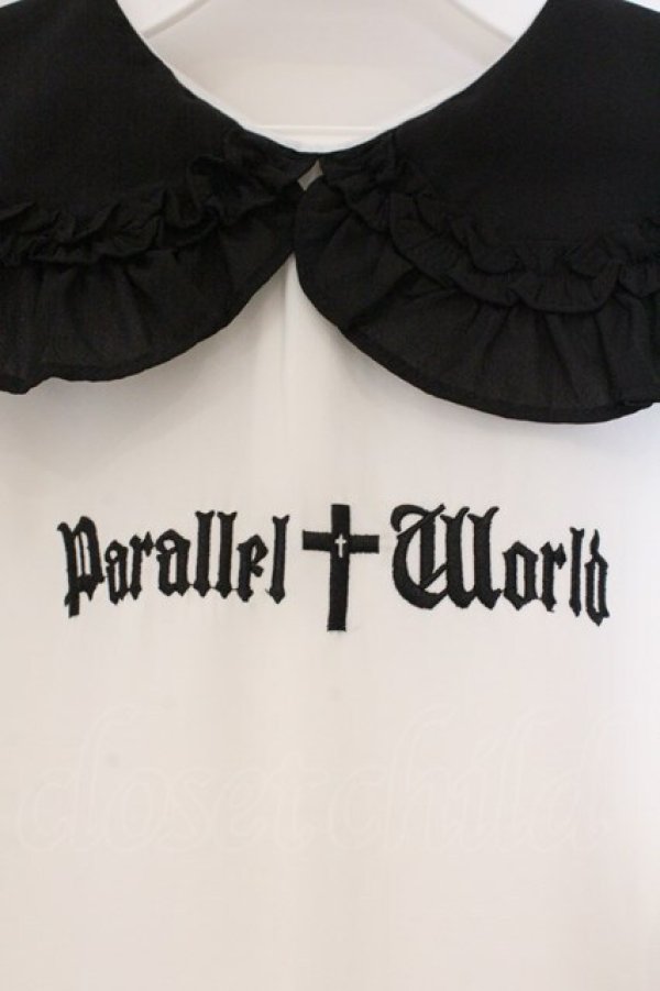 画像2: Jamie エーエヌケー / ゴシックロゴブラウス M シロ×クロ O-26-03-21-037-LO-BL-OW-OS (2)