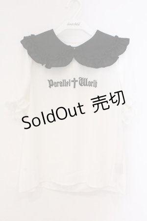 画像: Jamie エーエヌケー / ゴシックロゴブラウス M シロ×クロ O-26-03-21-038-LO-BL-OW-OS