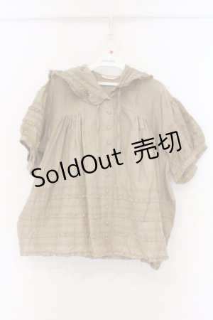 画像: WONDERFUL WORLD / フード付きタックフリルブラウス【お直しあり】  ベージュ O-26-03-21-005-LO-BL-IG-OS