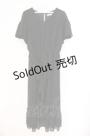 画像: axes femme / フィッシュテール半袖ワンピース  クロ O-26-03-21-050-AX-OP-IG-OS