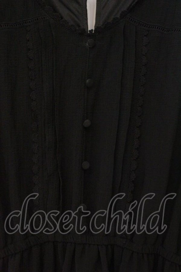 画像2: axes femme / フィッシュテール半袖ワンピース  クロ O-26-03-21-050-AX-OP-IG-OS (2)