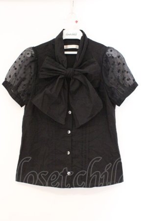 画像: Ank Rouge / 水玉チュール切り替えブラウス M クロ O-26-03-21-051-CA-BL-OW-OS