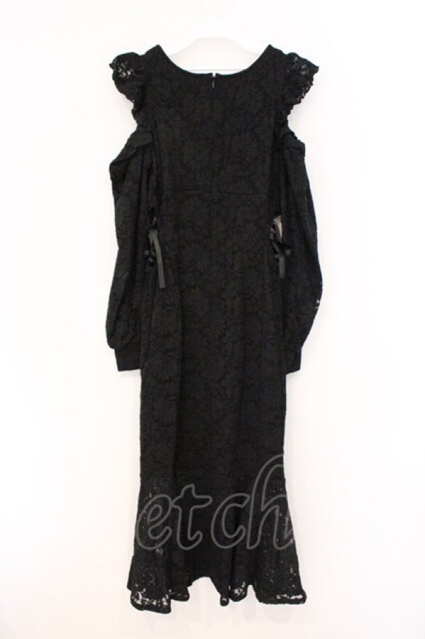 画像4: Ank Rouge / レースオフショルマーメイドワンピース M クロ O-26-03-21-053-CA-OP-OW-OS (4)