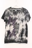 画像1: Sixh / トライバルタイダイTシャツ S ブラック O-26-03-21-055-HN-TO-OW-OS (1)