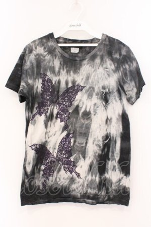 画像: Sixh / トライバルタイダイTシャツ S ブラック O-26-03-21-055-HN-TO-OW-OS