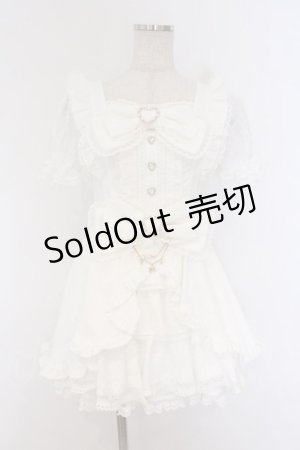 画像: LIZ LISA / フロントカシュクールBIGリボンセットアップ 0 シロ O-26-03-21-1001-LO-OP-OW-OS