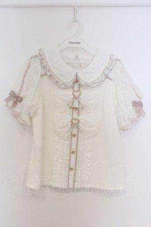 画像: LIZ LISA / ダブルリボンパフスリーブリブカットトップス 0 シロ O-26-03-21-1028-LO-TO-OW-OS