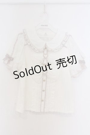 画像: LIZ LISA / ダブルリボンパフスリーブリブカットトップス 0 シロ O-26-03-21-1028-LO-TO-OW-OS