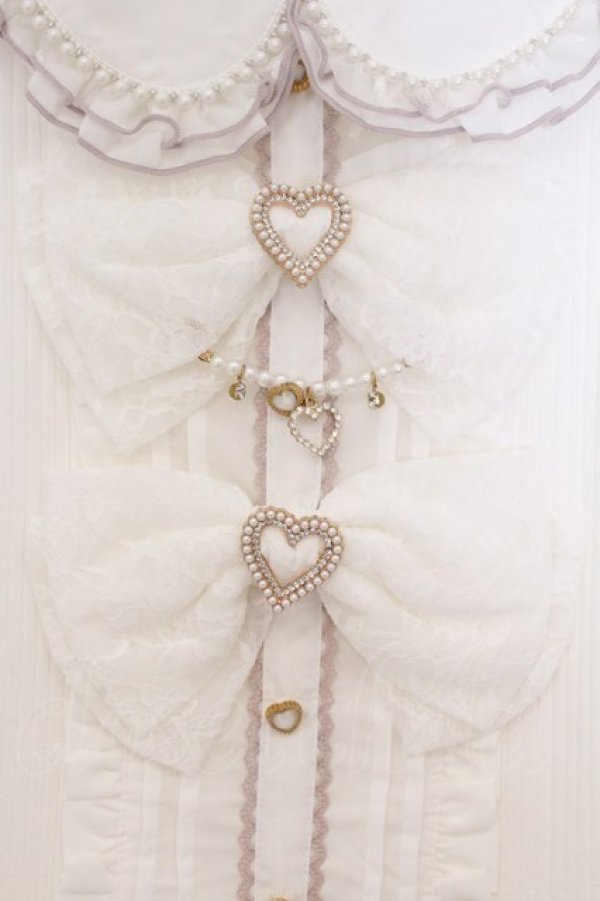 画像3: LIZ LISA / ダブルリボンパフスリーブリブカットトップス 0 シロ O-26-03-21-1028-LO-TO-OW-OS (3)