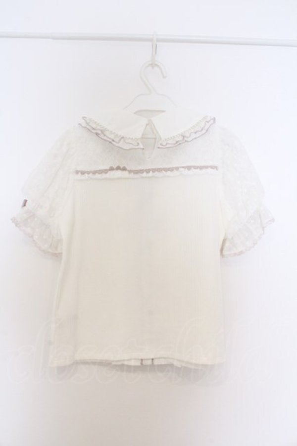 画像4: LIZ LISA / ダブルリボンパフスリーブリブカットトップス 0 シロ O-26-03-21-1028-LO-TO-OW-OS (4)