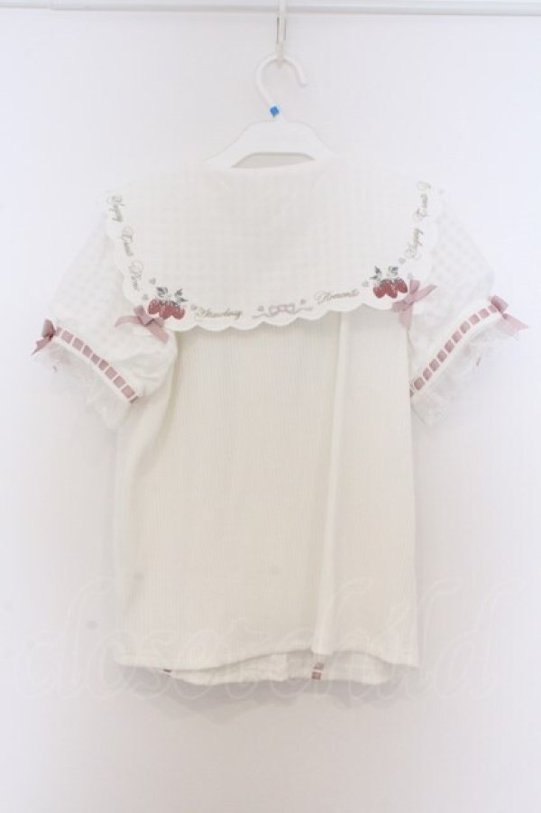 画像3: LIZ LISA / ストロベリー刺繍セーラーリブブラウス 0 シロ O-26-03-21-1029-LO-TO-OW-OS (3)