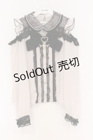 画像: LIZ LISA / BIGリボンオープンショルダーフリルブラウス 0 ピンク×クロ O-26-03-21-1032-LO-BL-OW-OS