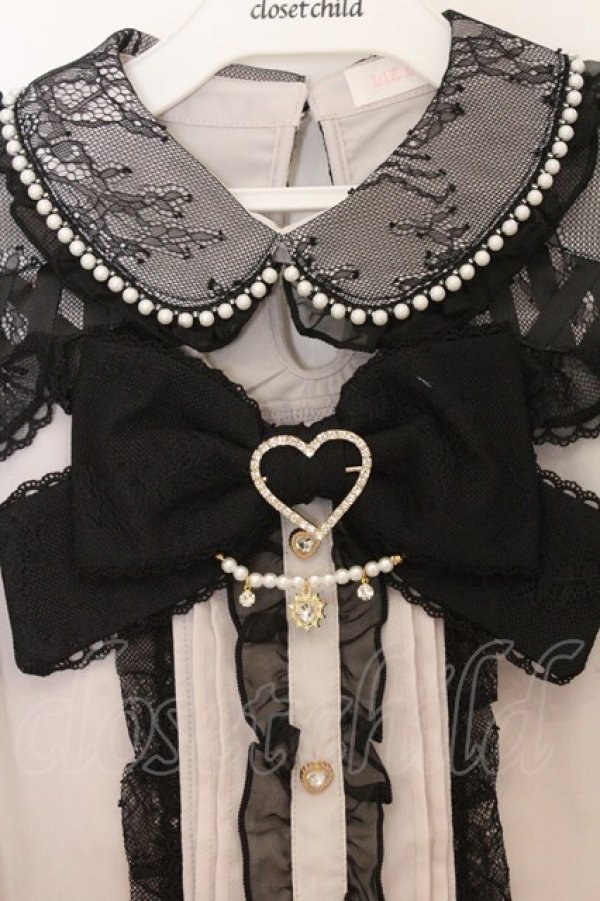 画像2: LIZ LISA / BIGリボンオープンショルダーフリルブラウス 0 ピンク×クロ O-26-03-21-1032-LO-BL-OW-OS (2)