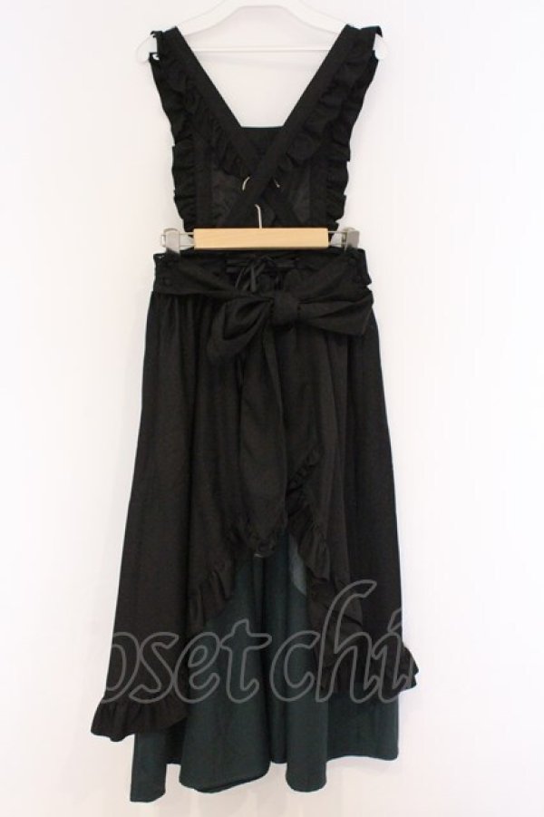 画像3: Amavel / Dark Chember Maidロングエプロンジャンパースカート F クロ×グリーン O-26-03-21-1038-CA-SK-OW-OS (3)