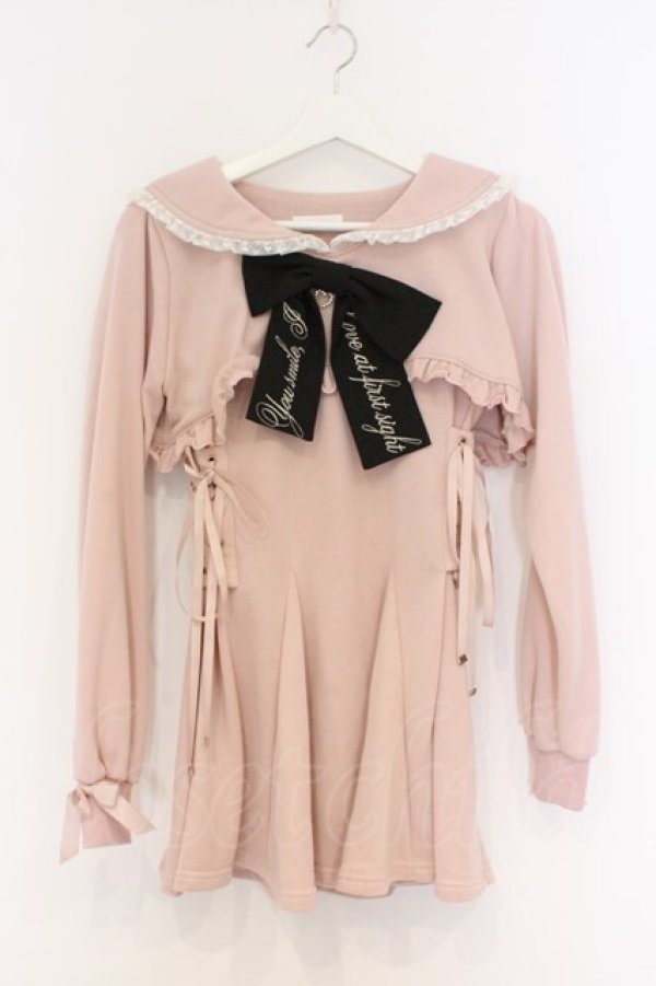 画像1: LIZ LISA / 重ね着風セーラーフレアワンピース 0 ピンク O-26-03-21-1039-LO-OP-OW-OS (1)