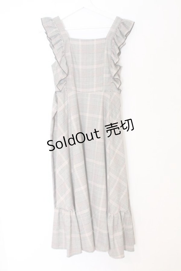 画像1: An MILLE / ミドル丈チェックフリルワンピース F ベージュ系 O-26-03-21-1040-EL-OP-OW-OS (1)