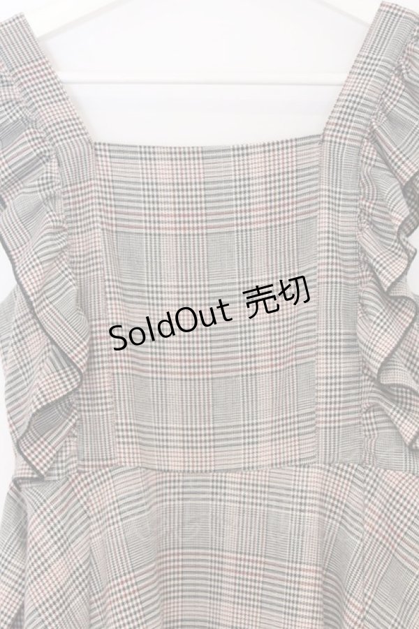 画像2: An MILLE / ミドル丈チェックフリルワンピース F ベージュ系 O-26-03-21-1040-EL-OP-OW-OS (2)