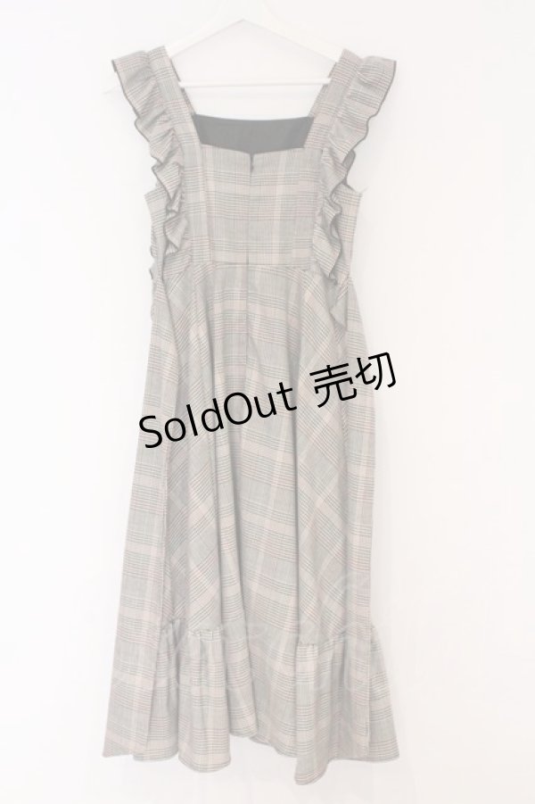 画像3: An MILLE / ミドル丈チェックフリルワンピース F ベージュ系 O-26-03-21-1040-EL-OP-OW-OS (3)