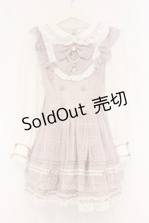 画像: LIZ LISA / シアーチェックエプロンフリルワンピース 0 ピンク O-26-03-21-1041-LO-OP-OW-OS